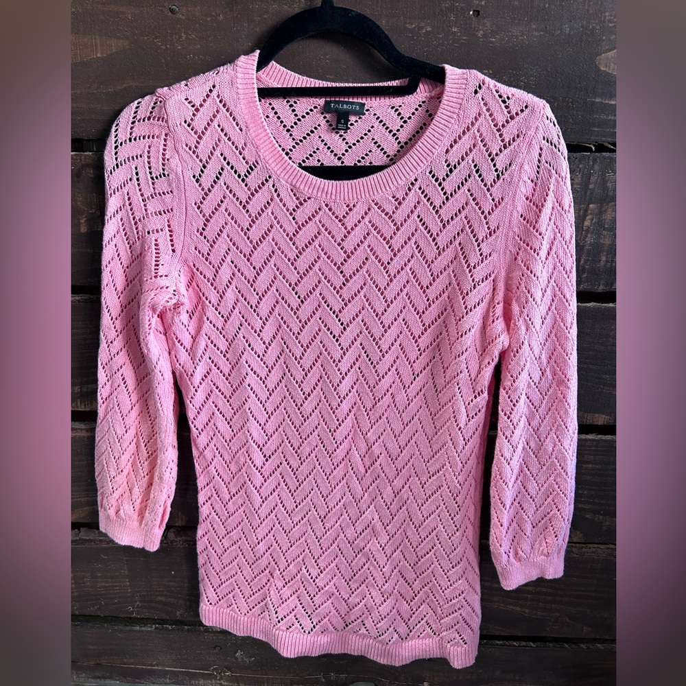 Talbots women’s pointelle sweater size small.